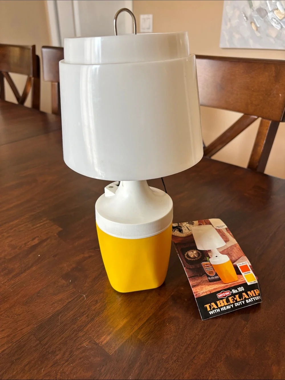 vintage Lantern 1970s Ray-O-Vac No. 100 Battery-Powered Table Lamp camping MCM